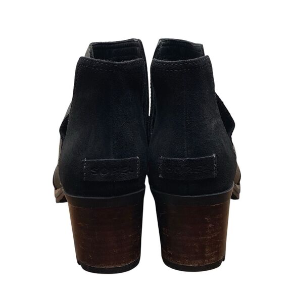 Sorel Cate Cut Out Booties Women’s Size 9.5 Black Leather Suede (HF33) - Picture 4 of 7